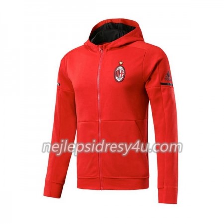 AC Milán Tréninkový Bunda Kapucí 2017-18 Červená